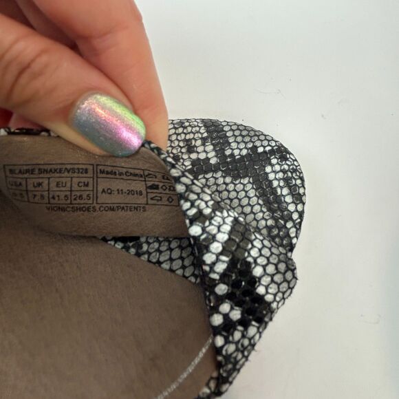 Vionic Blaire Snake Print Leather Strappy Block Heel Sandals Comfort Shoes 9.5 - Picture 10 of 13